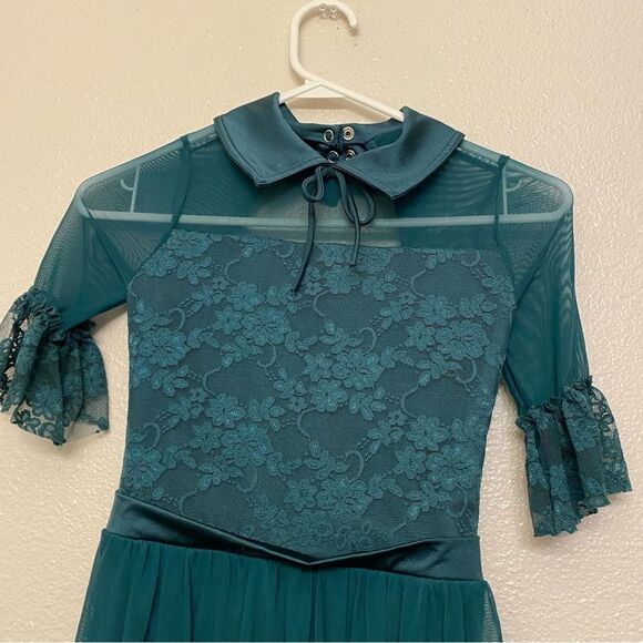 Weissman dance costume lyrical dark green Every Breath You Take 12504 MC child - Picture 3 of 12